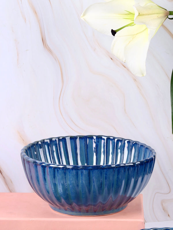 Blue Medua Studio Pottery Serving Bowl