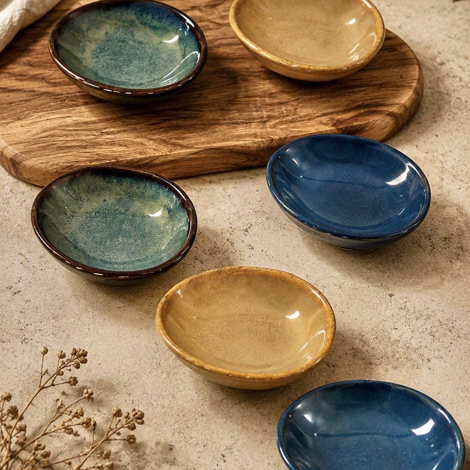 Set of 6 Tapas Oval Individual Serving Plates