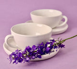 Gigi White Large Cappuccino Cup and Saucer