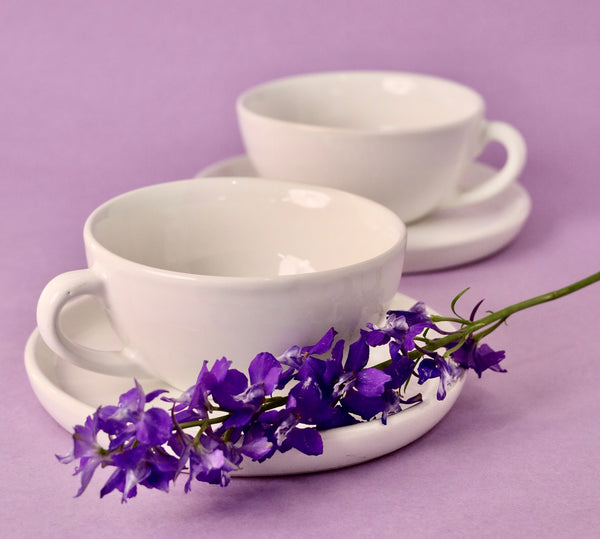 Gigi White Large Cappuccino Cup and Saucer