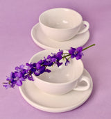 Gigi White Large Cappuccino Cup and Saucer