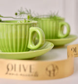 Garden Tea Party Light Green Cup and Saucer