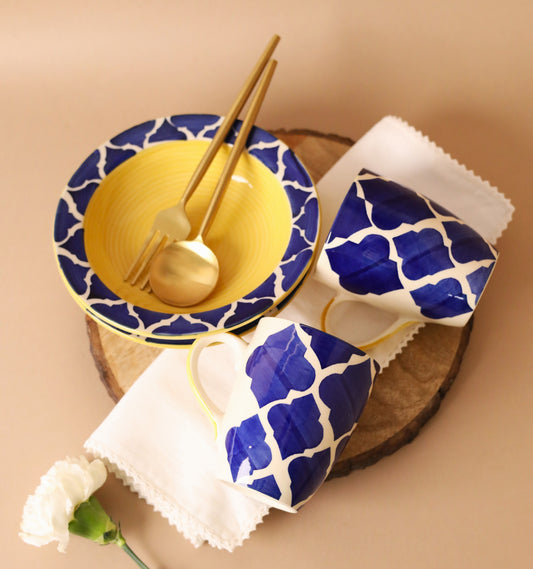 Yellow and Blue Moroccan Snack Set