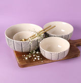 Black Chevron Nesting Bowl Set of 4