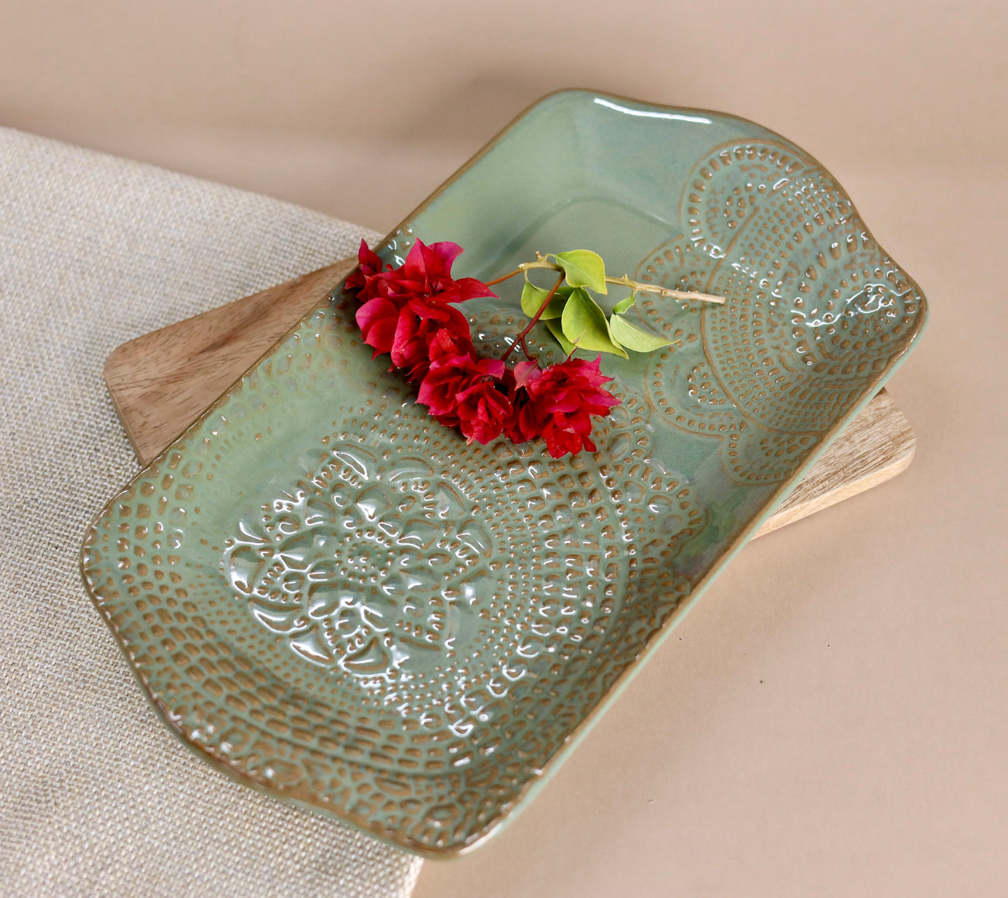 Studio Pottery Embossed Exclusive Tray