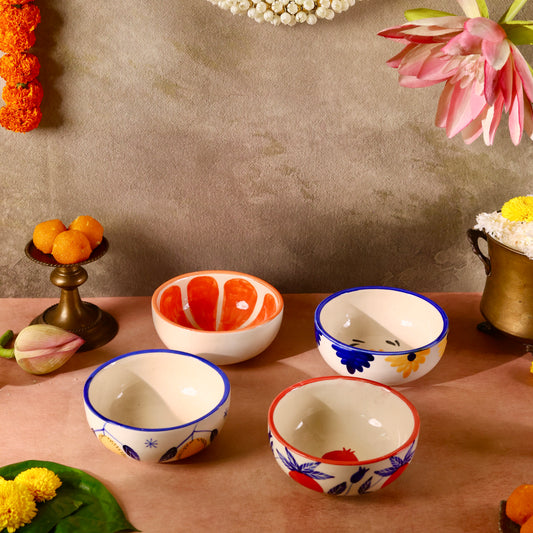 Fruity and Floral All Purpose Bowl Set of 4