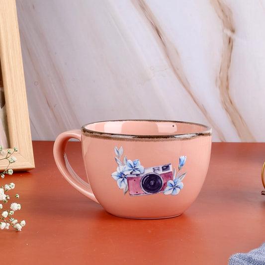 Fiji Cup - with UV DTF sticker - Floral Vintage Camera Pink