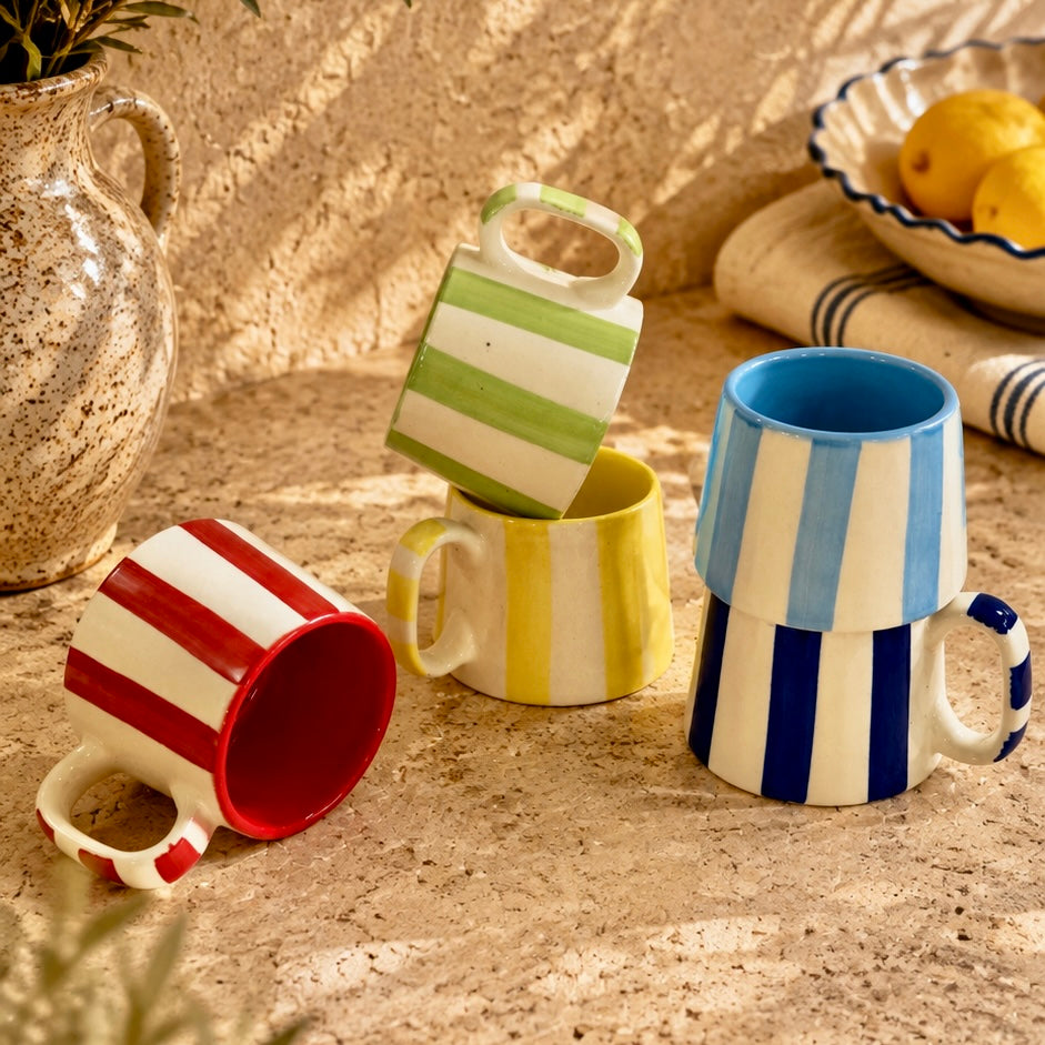 The Zen Stripe Mug Set of 5