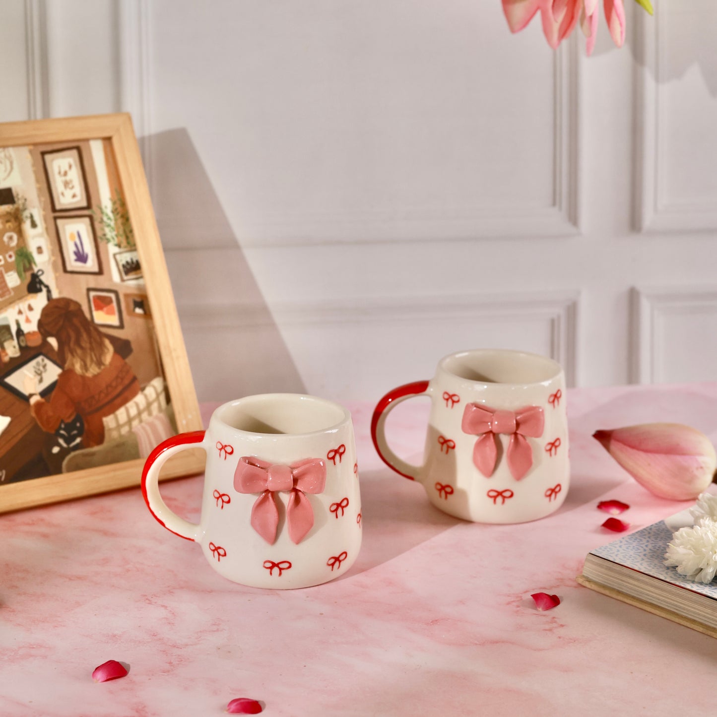 Rosette Bow Mug - Set of 2