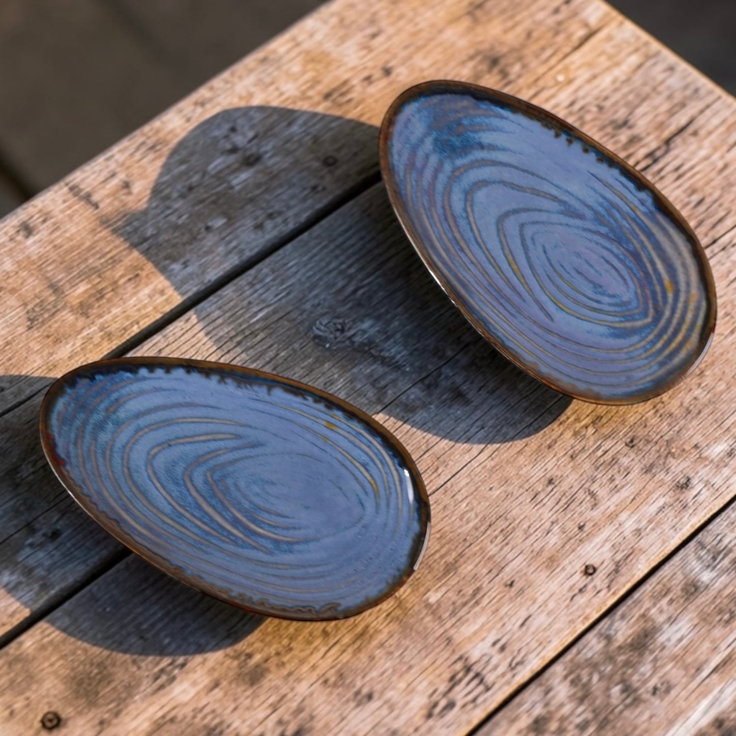 Shell Studio Pottery Small Tapas Plates for Individual Appetizers or Desserts - Pack of two