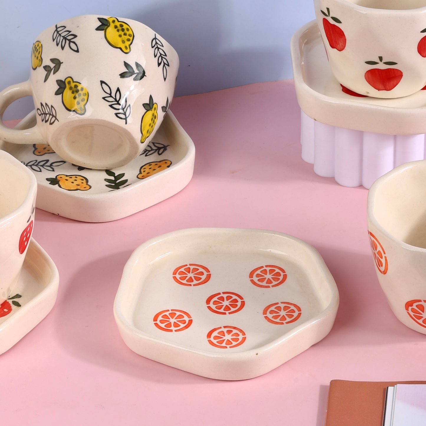 Fruity Flavours Cup and Snack Plate Sets