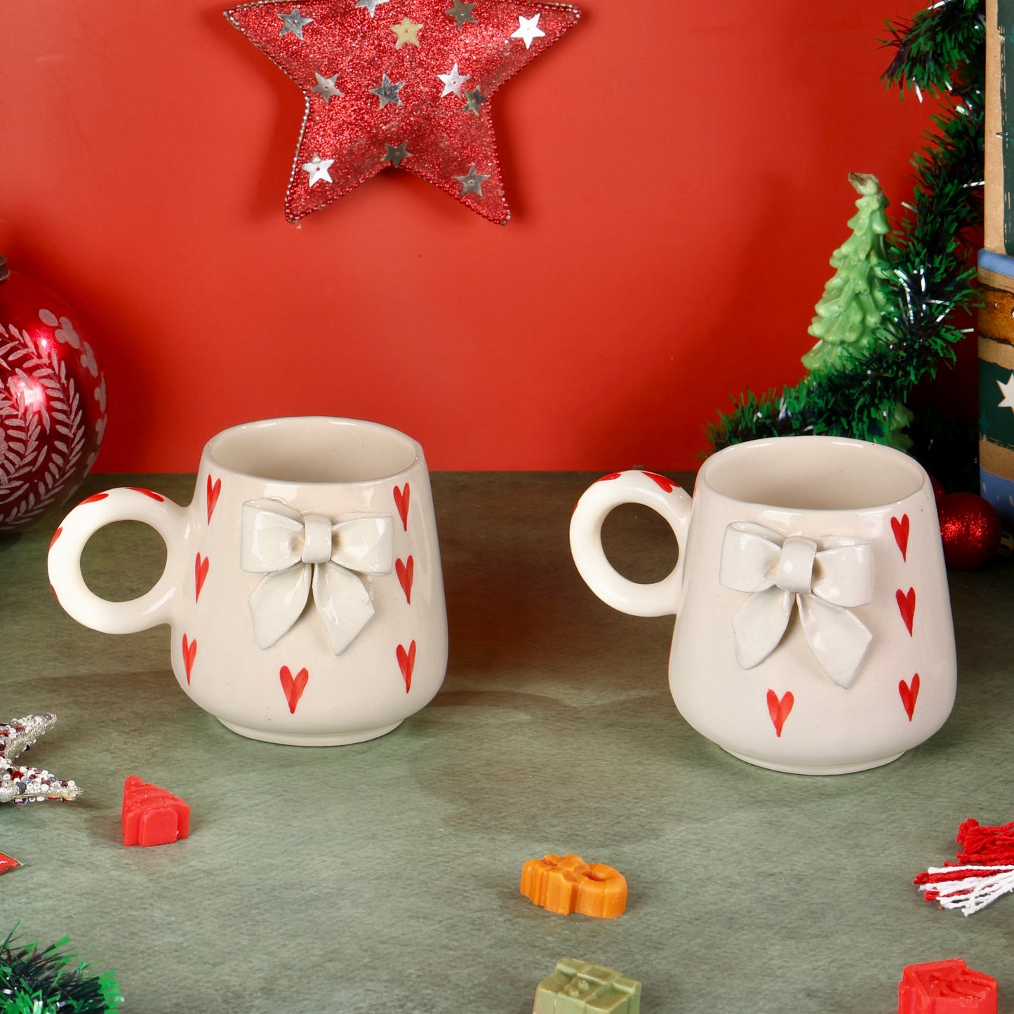 Heart Bow Mug - Set of 2