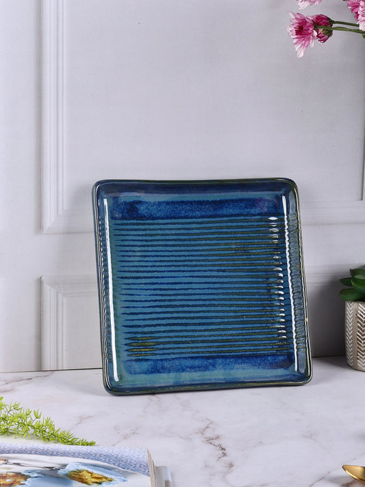 Blue Medusa Square Dessert Plates