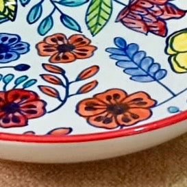 Handpainted Bloom Shallow Bowl - Pack of one