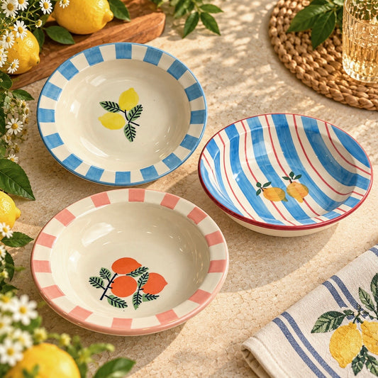 Set of 3 Mediterranean Pasta Plates