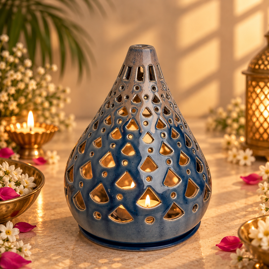 Midnight Mirage Large Cutwork Tea Light Holder