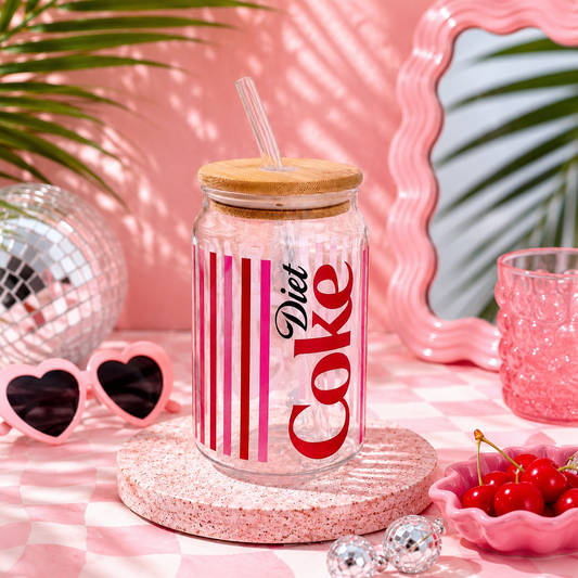 Coke Series Ophelia Glass Sipper - with UV DTF sticker