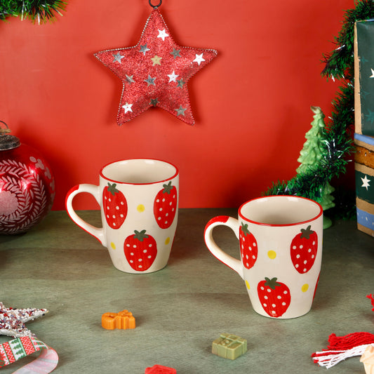 Tall Strawberry mug - Set of 2