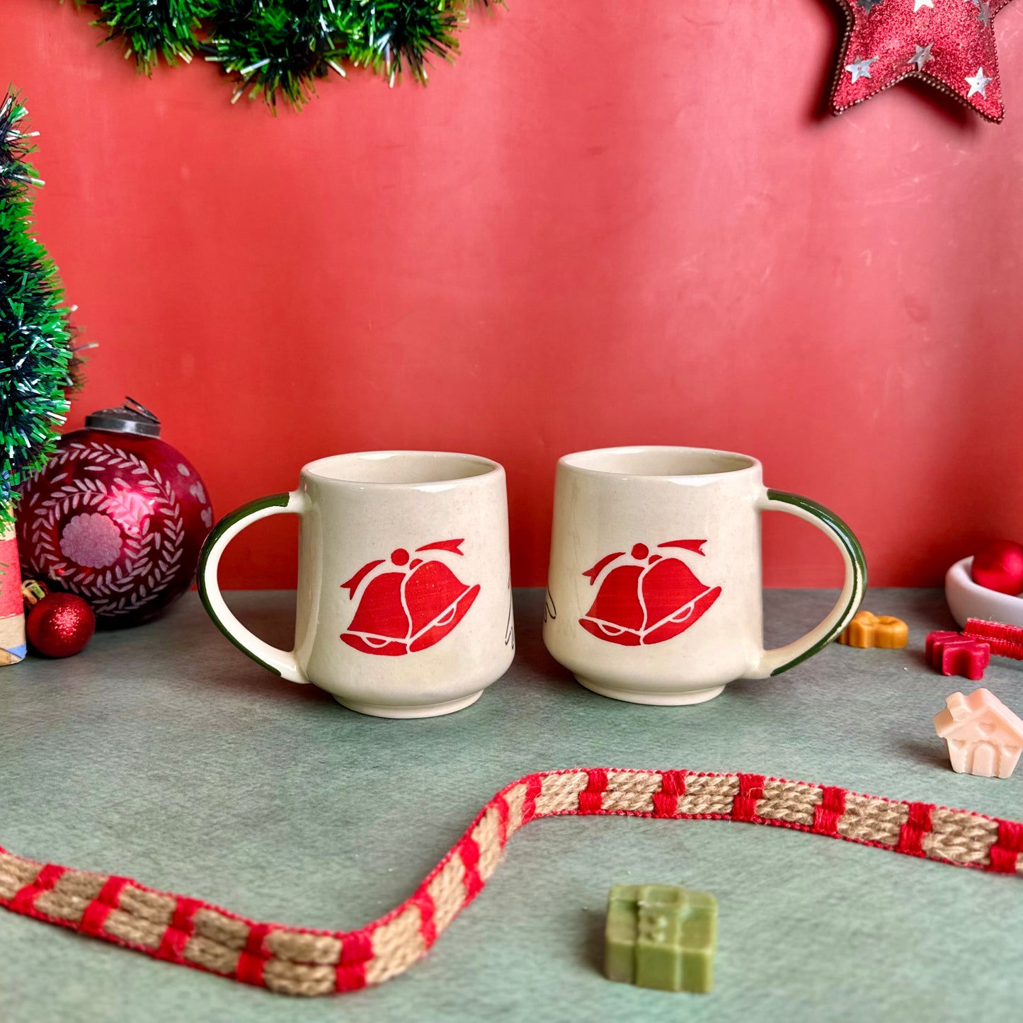 Holiday Cheer Stoneware Mug - Set of 2