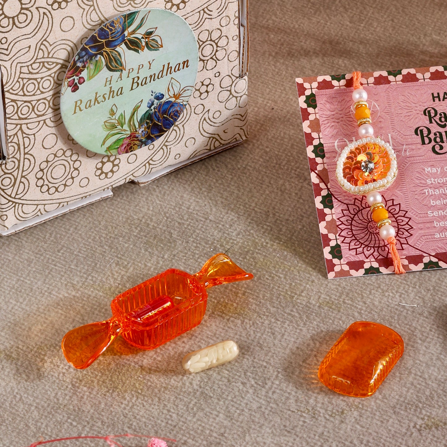 Mini Rakhi Gift Hamper - Celestial Charm for Brother