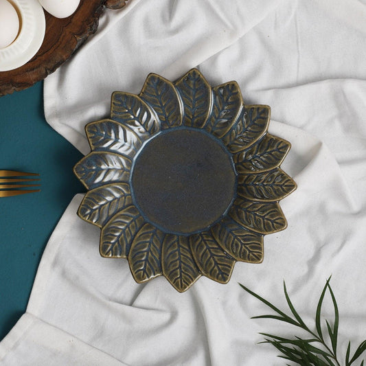 Blue Sunflower Platter Small