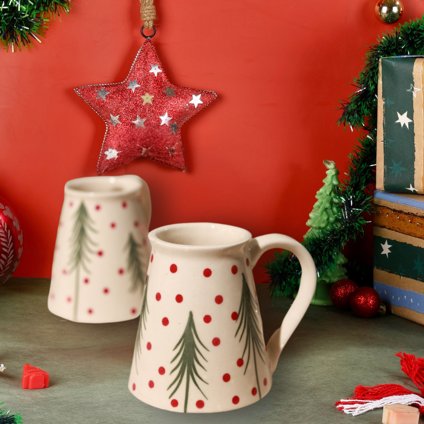 Frosty Spruce Stoneware Mug - Set of 2