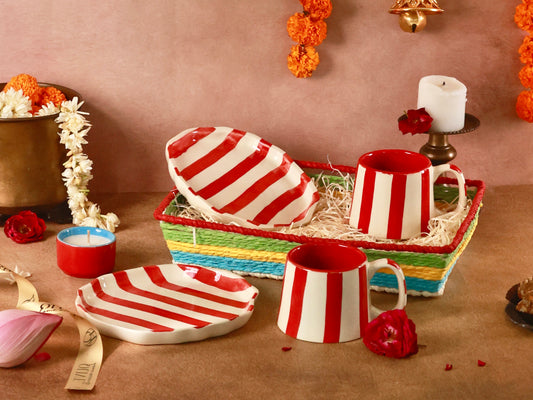 Red Festive Stripes Diwali Hamper