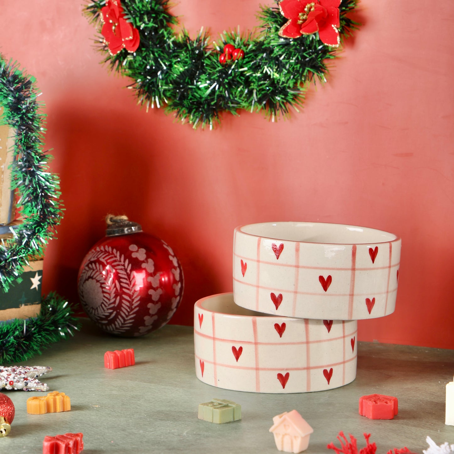 Beating Heart Handpainted Flat Bowl