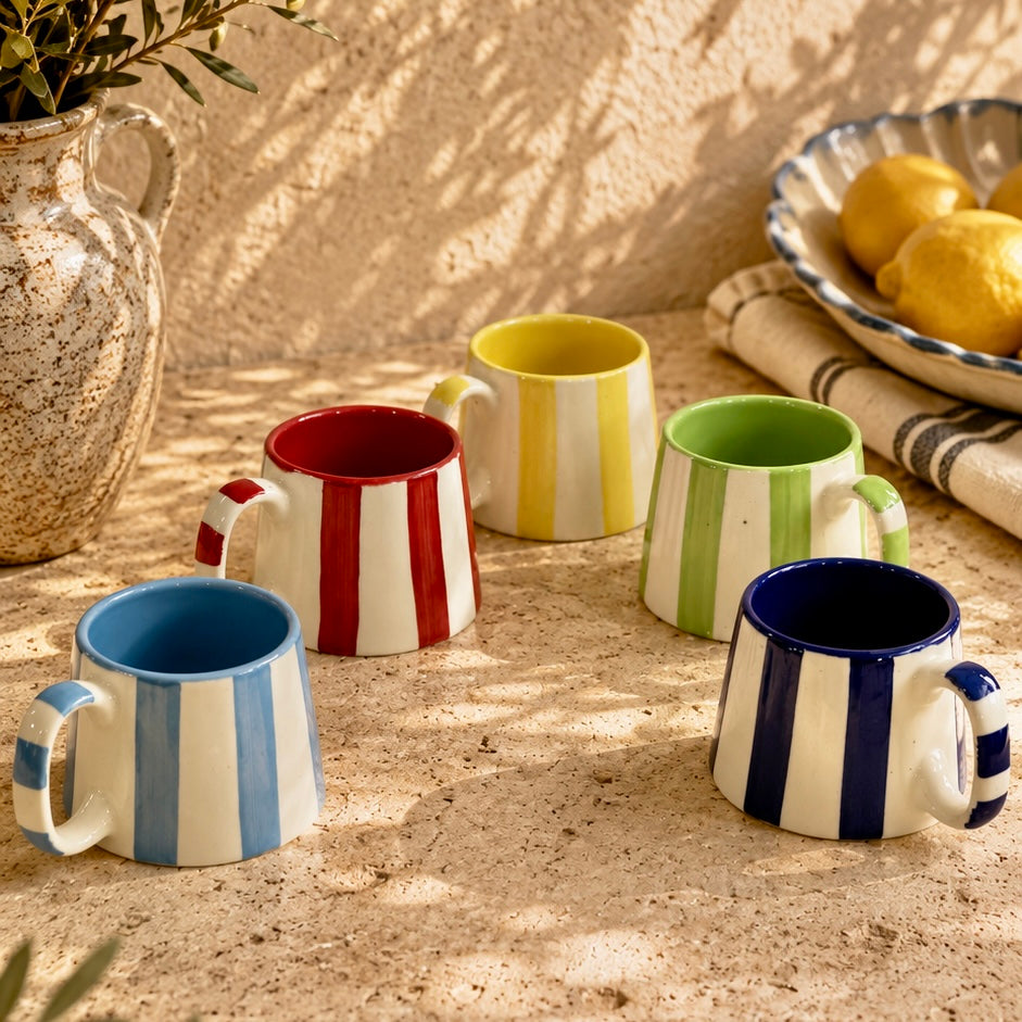 The Zen Stripe Mug Set of 5