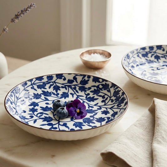 Indigo Whispers Shallow Bowl - Pack of one