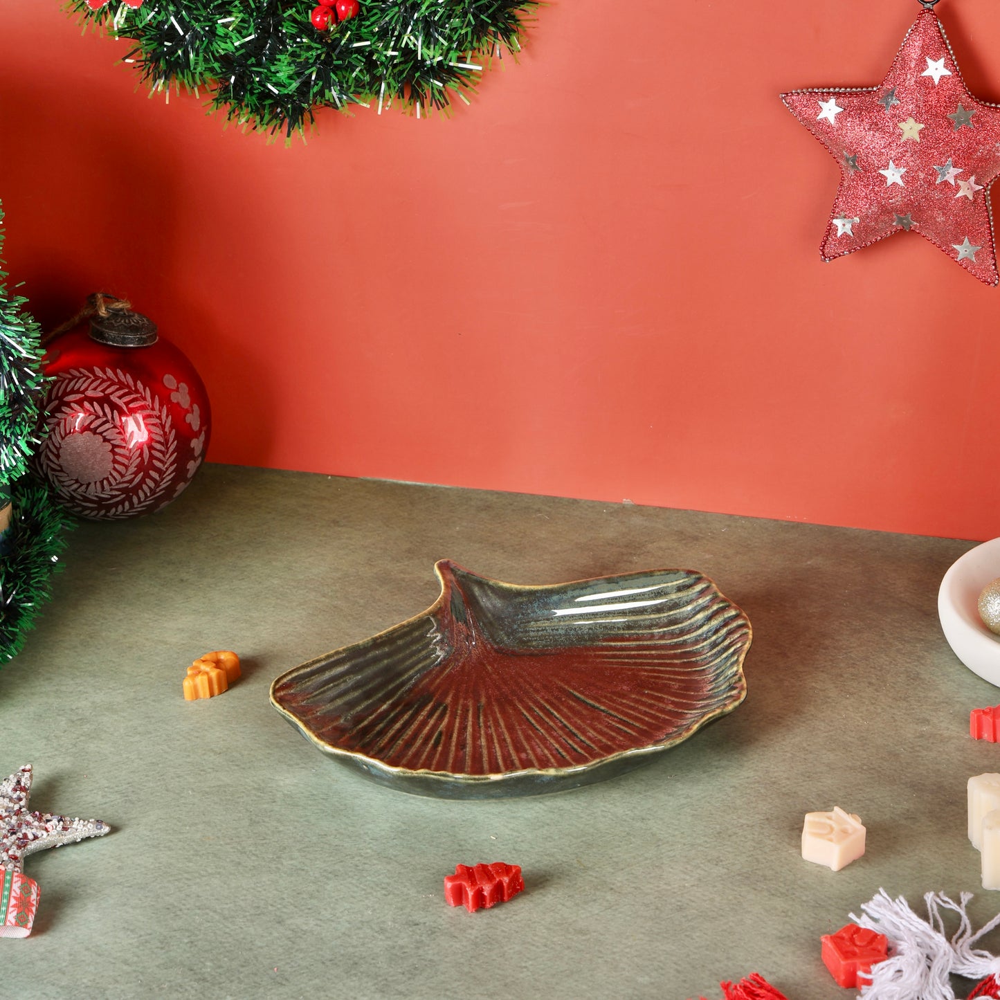 Green Gingko Leaf Platter