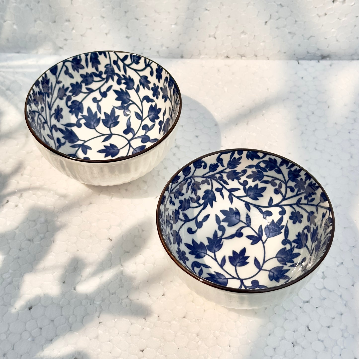 Indigo Whispers Soup or Snack Bowl - Pack of 2