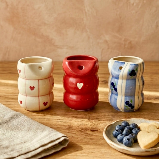 Charming set of 3 Ceramic Sippers
