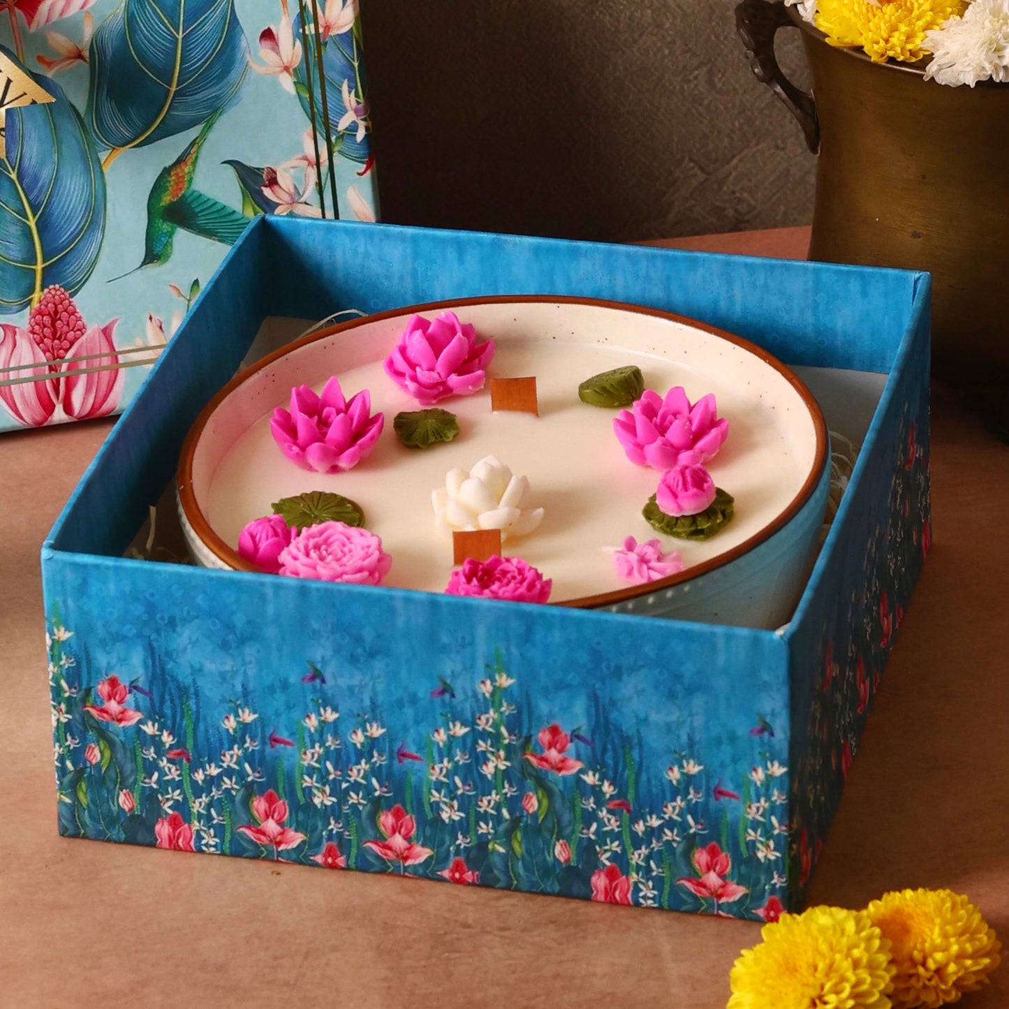 Luminous Lotus Bowl Candle Gift Hamper