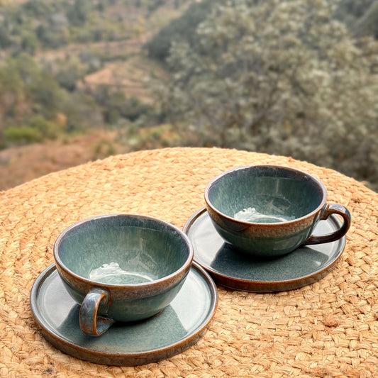 Hazel Wide Cappuccino Cup and Saucer