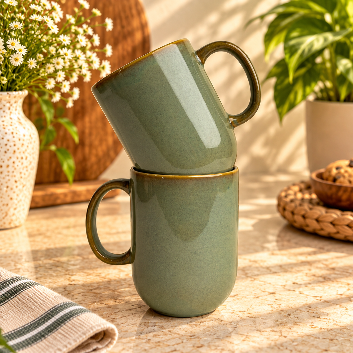 Frosted Porcelain Mugs - Set of 2