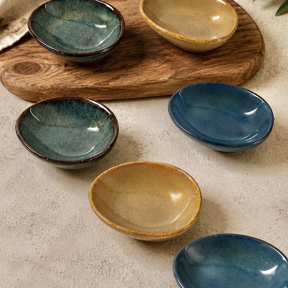 Set of 6 Tapas Oval Individual Serving Plates