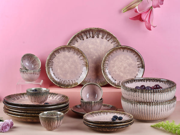 Pastel Pink Studio Pottery Dinner Set for 6 (Exclusive) - 20 pieces