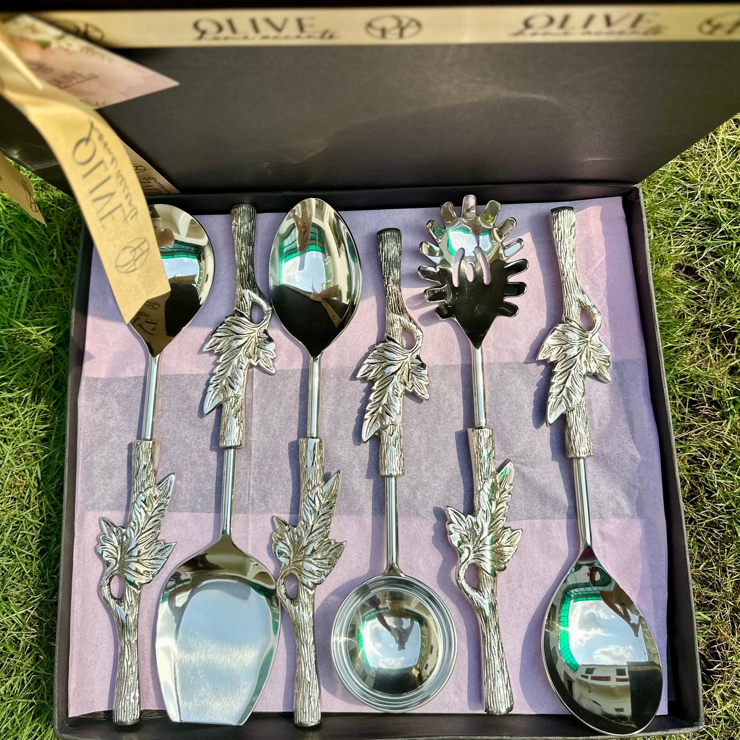 Whispers of Willow Serving Spoon Set of 6 pieces