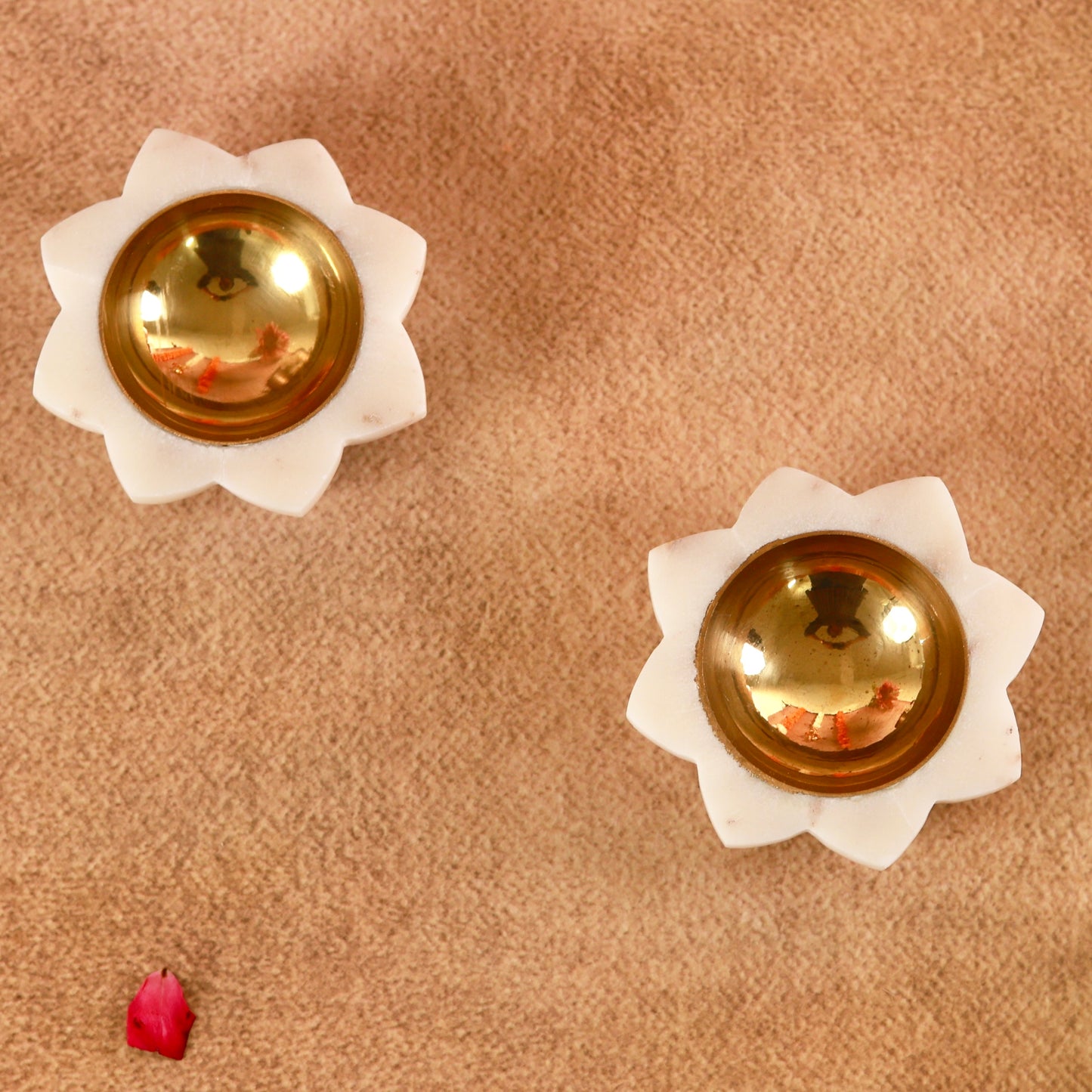 Marble and Brass Luxurious Diyas - pack of two