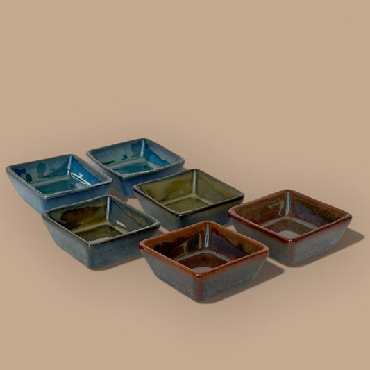 Set of 6 Tapas Square Individual Serving Bowls