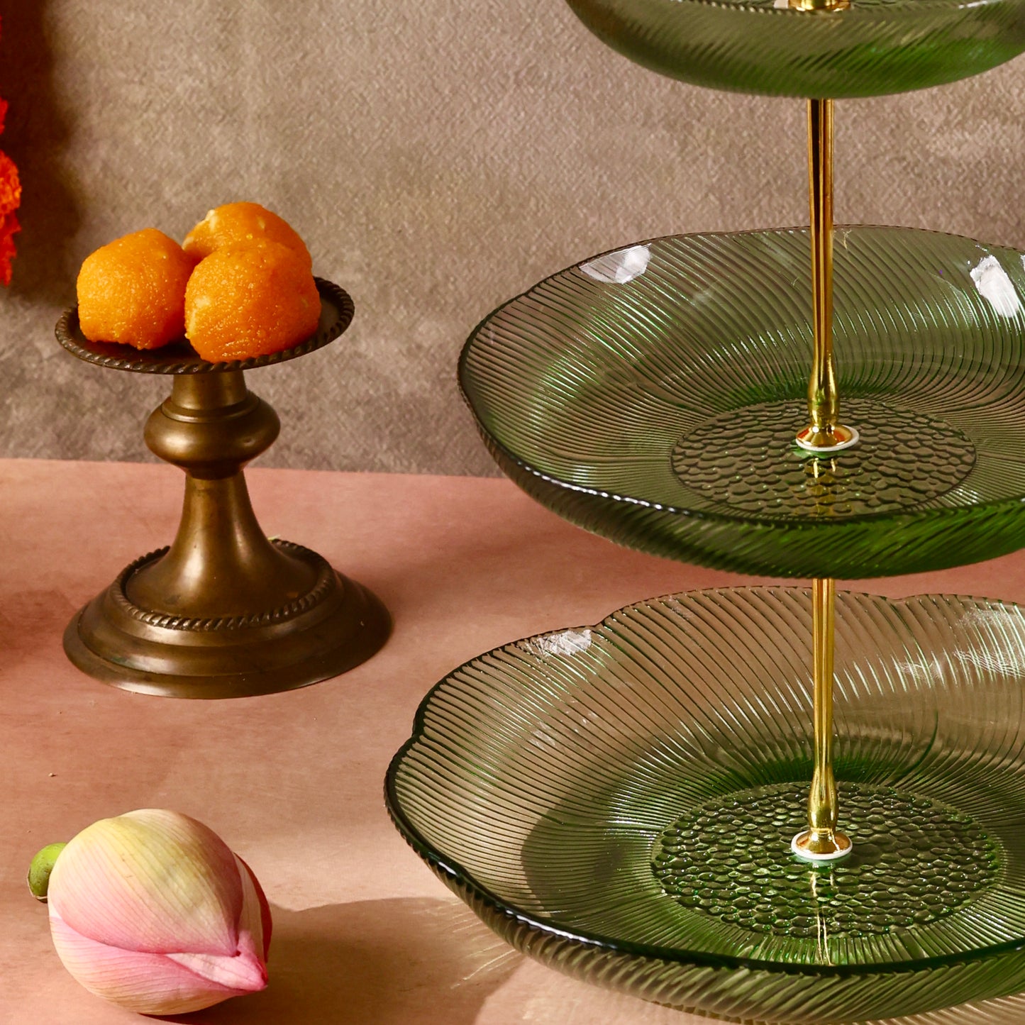 Irina Glass 3 tier Cake or Cupcake Stand or Fruit Platter