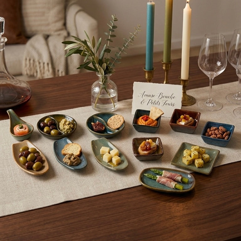 Set of 12 Assorted Tapas Individual Serving Plates and Bowls