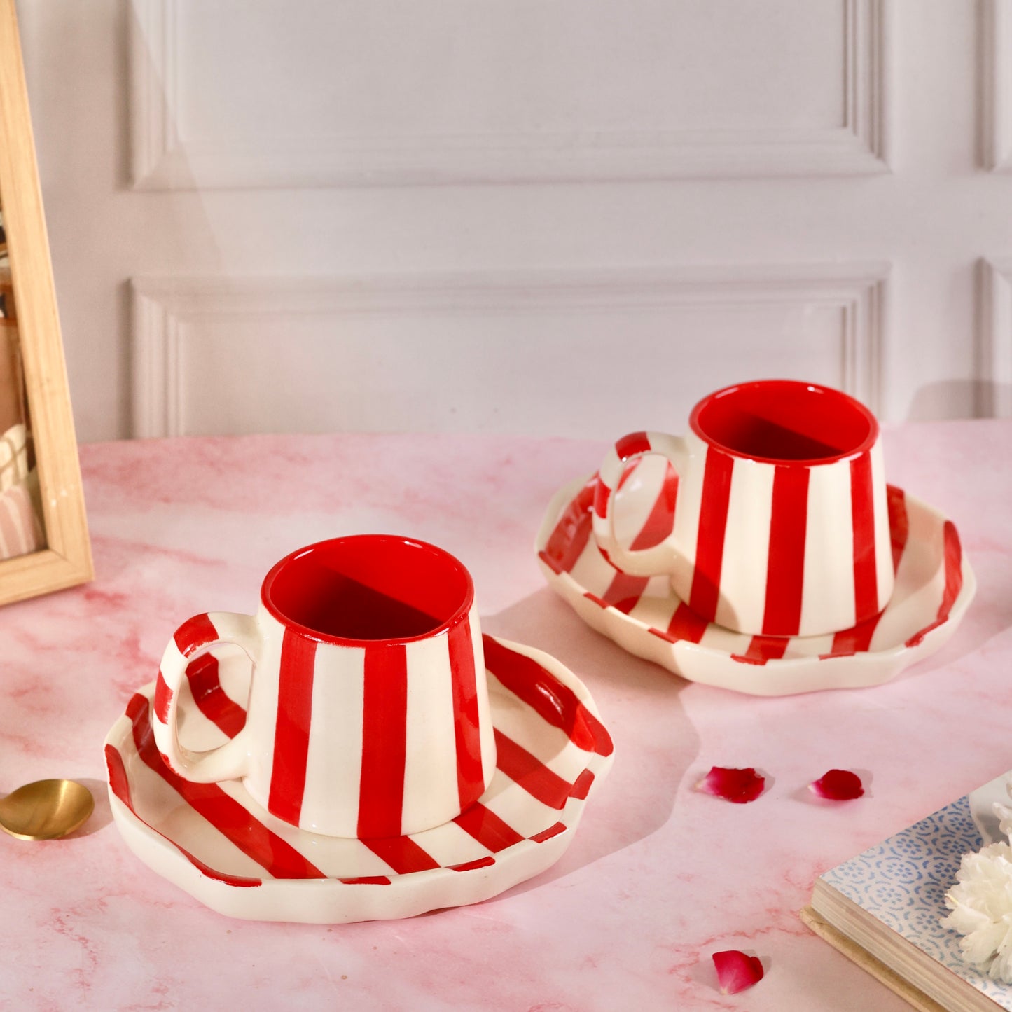 Red Zen Stripes Snack Set - 4 pieces