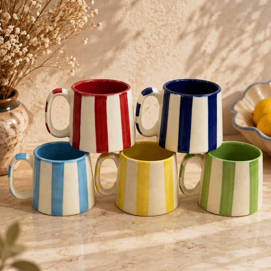 The Zen Stripe Mug Set of 5