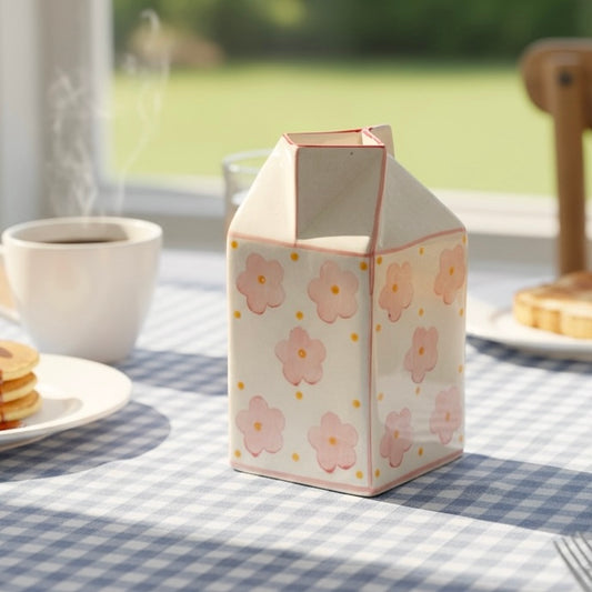 Peach Blossom Milk Carton or Vase