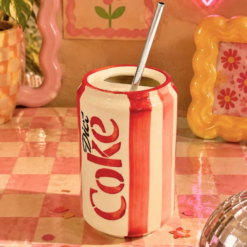 Can Diet Coke Sippers - with stainless steel straws