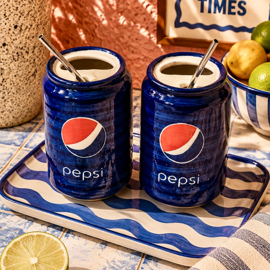 Can Pepsi Sippers - with stainless steel straws - pack of two
