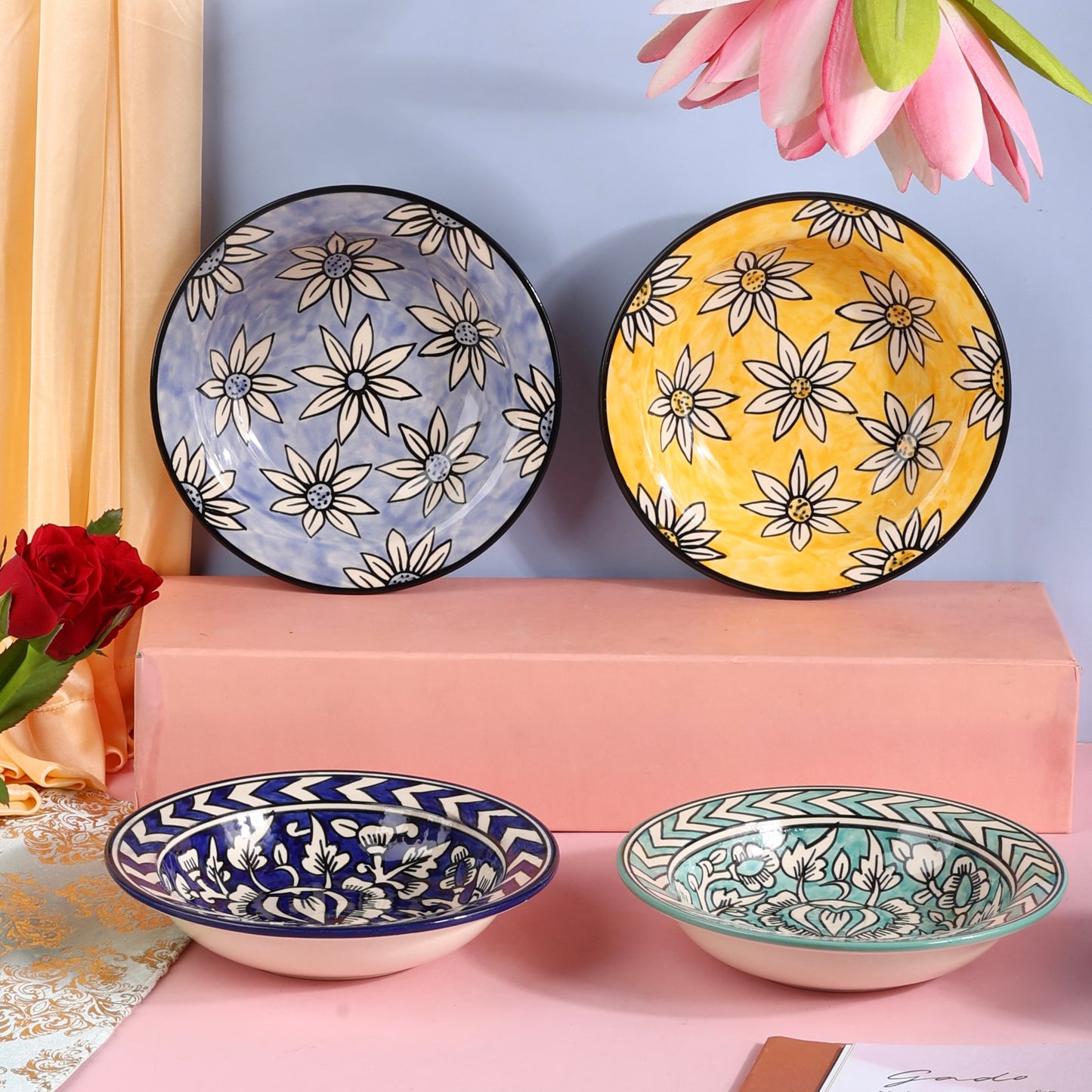 Indrani Handpainted Pasta Plates