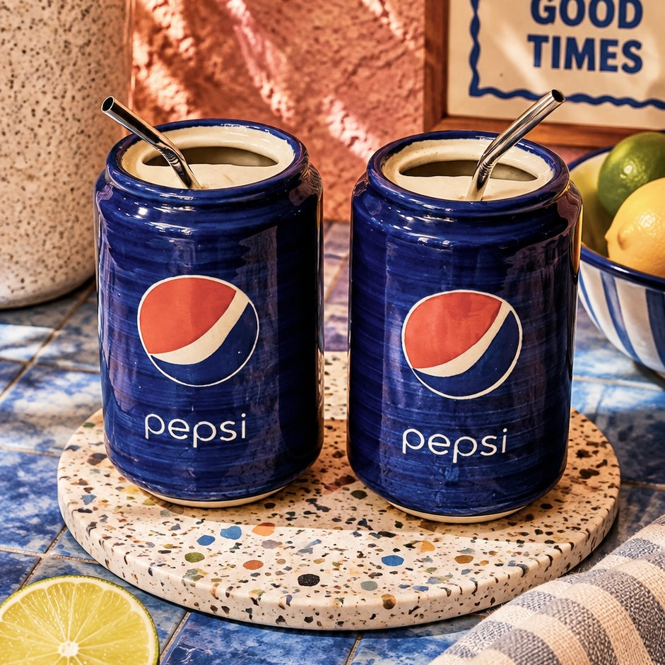 Can Pepsi Sippers - with stainless steel straws - pack of two